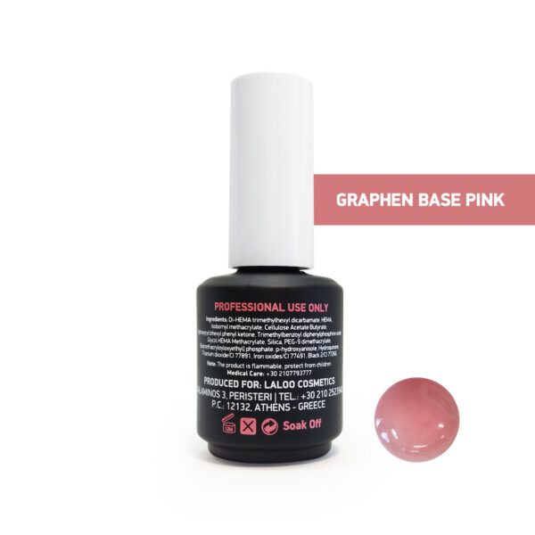 Ενισχυμένη Βάση για ημιμόνιμο βερνίκι Laloo Cosmetics - Graphen Base Pink 15ml