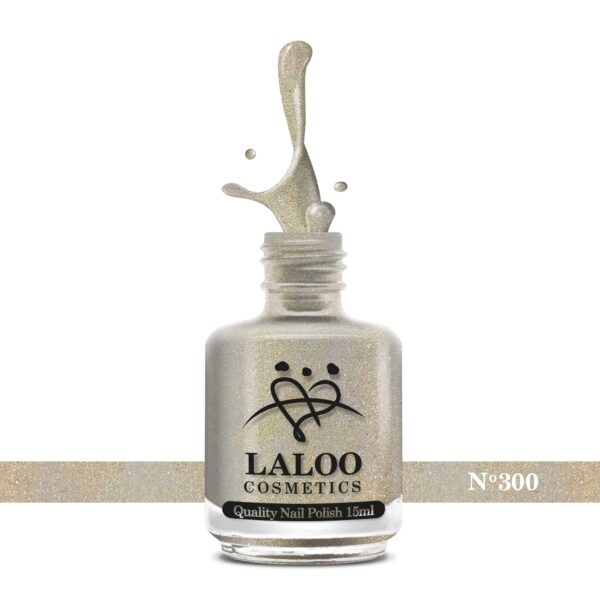 Απλό βερνίκι Laloo Cosmetics 15ml - N.300 Light gold (glitter ψιλόκοκκο)