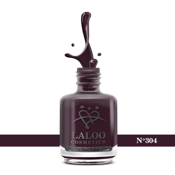 Απλό βερνίκι Laloo Cosmetics 15ml - N.304 Μελιτζανί μπορντώ