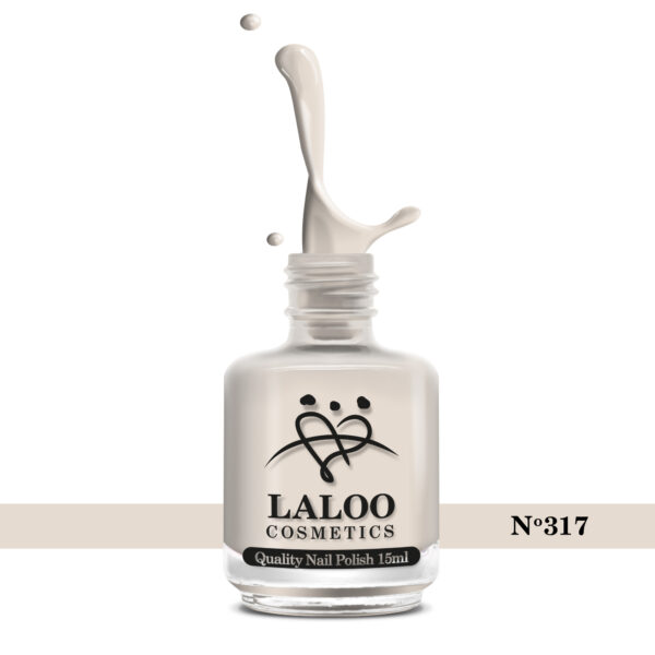 Απλό βερνίκι Laloo Cosmetics 15ml - N.317 Μπεζ ημιδιάφανο (βάση γαλλικού)