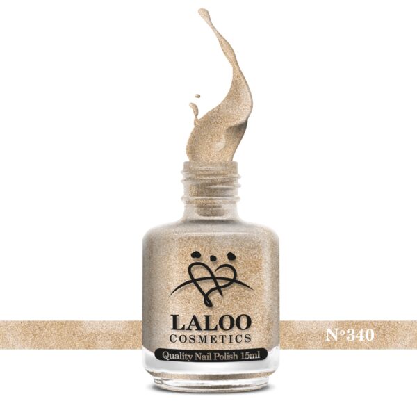 Απλό βερνίκι Laloo Cosmetics 15ml - N.340 Bronze Χρυσό με ψιλό glitter