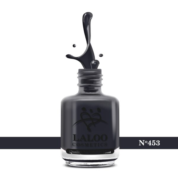 Απλό βερνίκι Laloo Cosmetics 15ml - N.453 Γκρι μπλε πολύ σκούρο