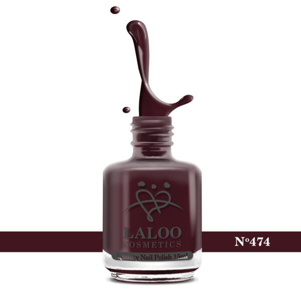 Απλό βερνίκι Laloo Cosmetics 15ml - N.474 Μπορντώ πολύ σκούρο