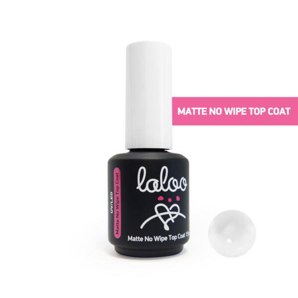 Top Coat Matte Non Wipe για ημιμόνιμο βερνίκι Laloo Cosmetics 15ml