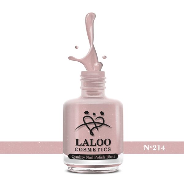 Απλό βερνίκι Laloo Cosmetics 15ml - N.214 Ροζ nude με shimmer